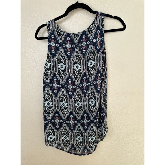 My Michelle Womens Black Tank Top Medium sleeveless polyester pullover‎ zipper - Picture 7 of 8